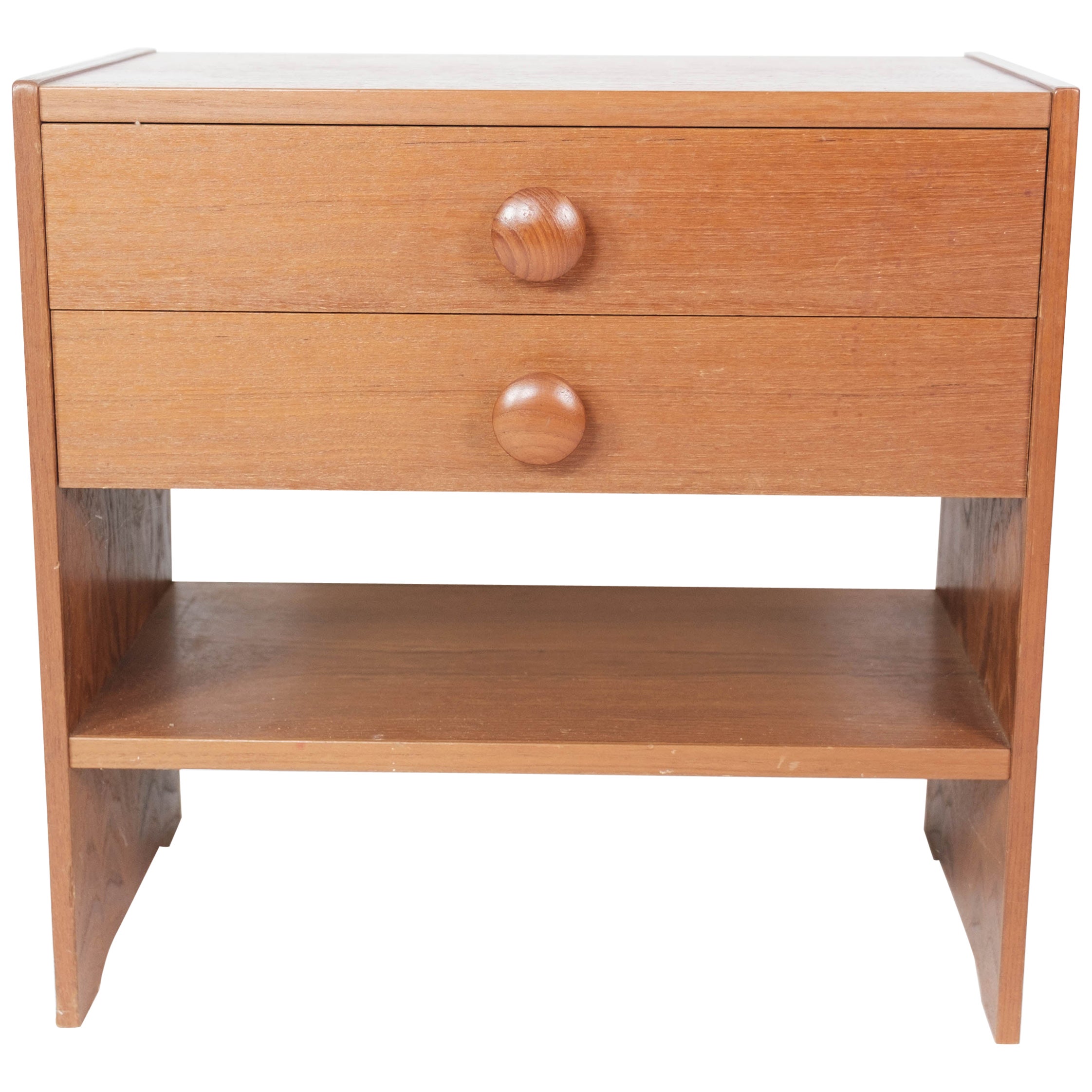 Bedside Table with Drawers in Teak of Danish Design by Pbj Furniture For Sale