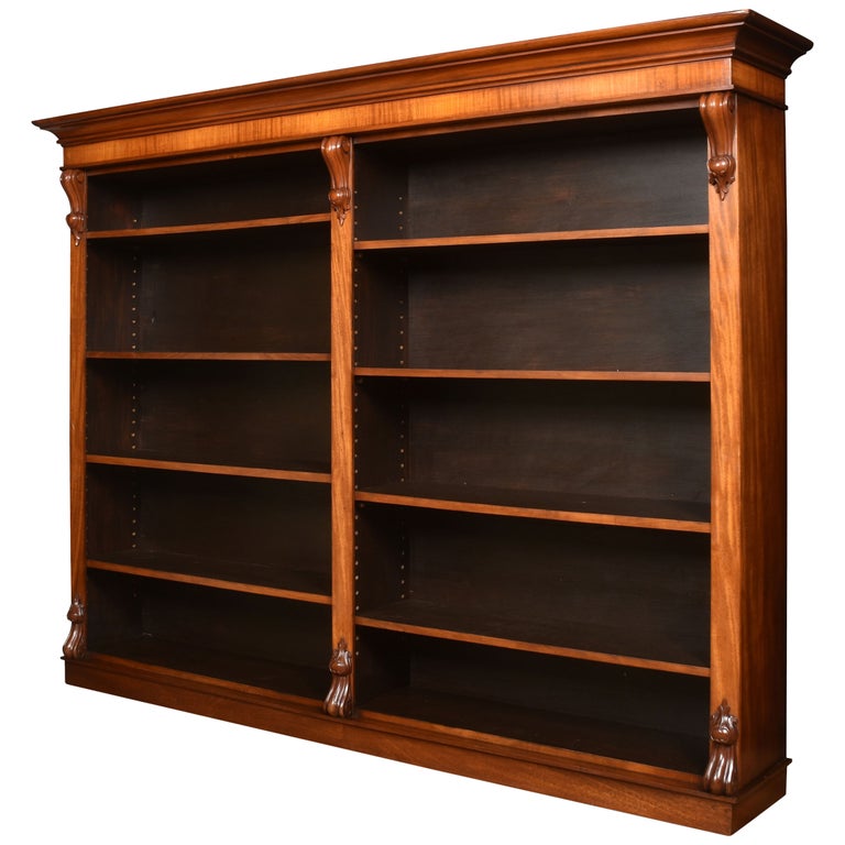 Large Mahogany Open Bookcase For Sale at 1stDibs
