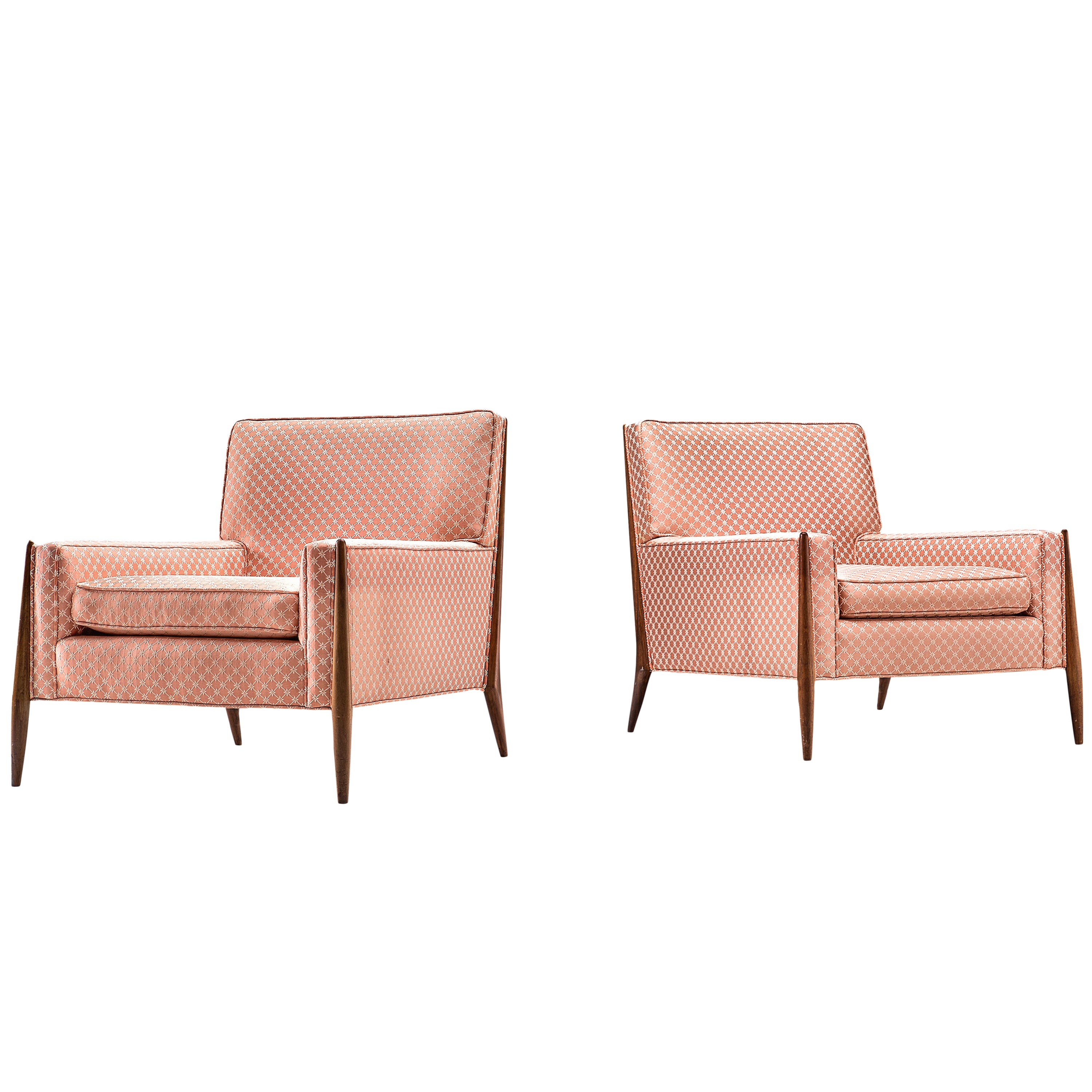 Jules Heumann Pair of Pink Lounge Chairs