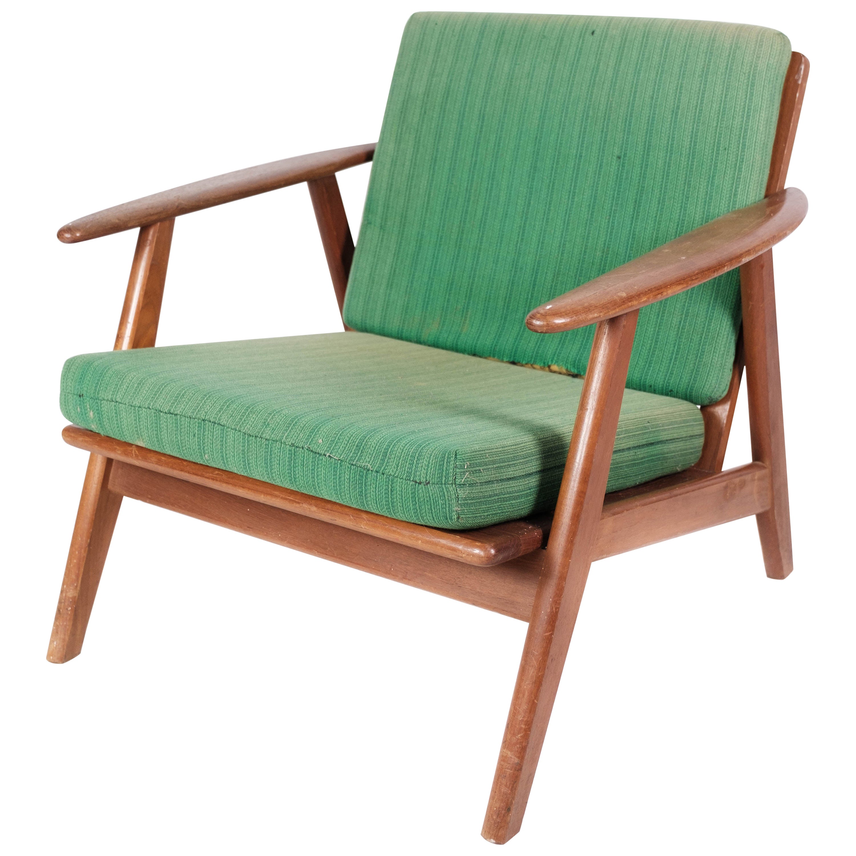Easy Chair in Teak and with Green Upholstery of Danish Design from the 1960s