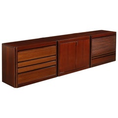 Furniture Angelo Mangiarotti Veneered Wood Giussano Italy 1970s