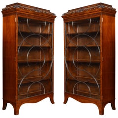 Large Pair of Mahogany Display Bookcases