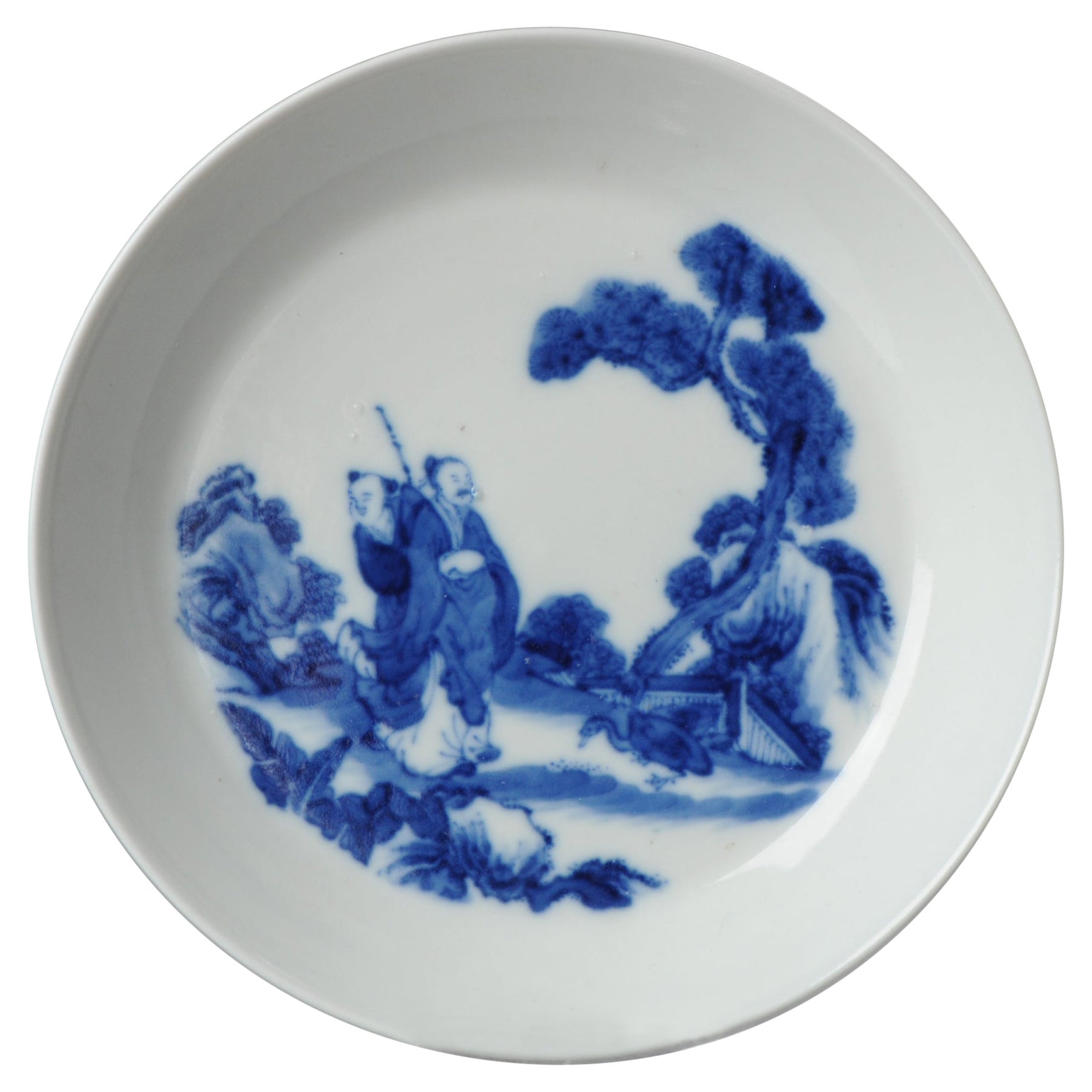 Chinese blue and white brush washer Qing Dynasty 19C Wang Xizhi