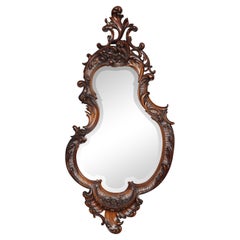 Antique Rococo Revival Mahogany Wall Mirror