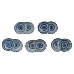 #6 Set Antique 19th/20th C Japanese Arita Blue Kosometsuke White Dishes Marked