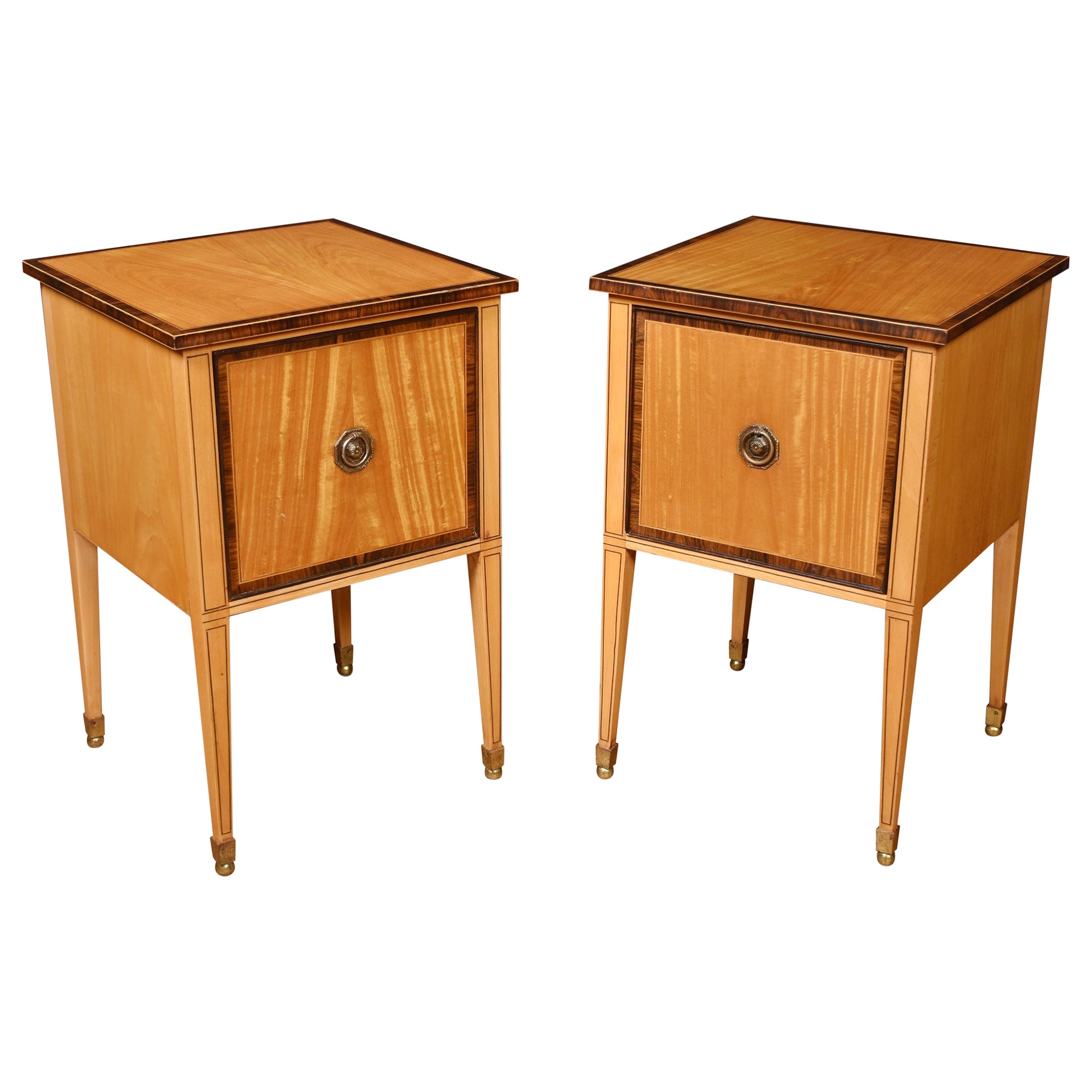Pair of Satinwood Bedside Cabinets