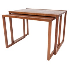 Mesa nido de teca, diseño danés de los años 60