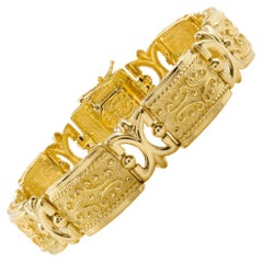 Vintage Etruscan Revival Style 14k Yellow Gold Bracelet