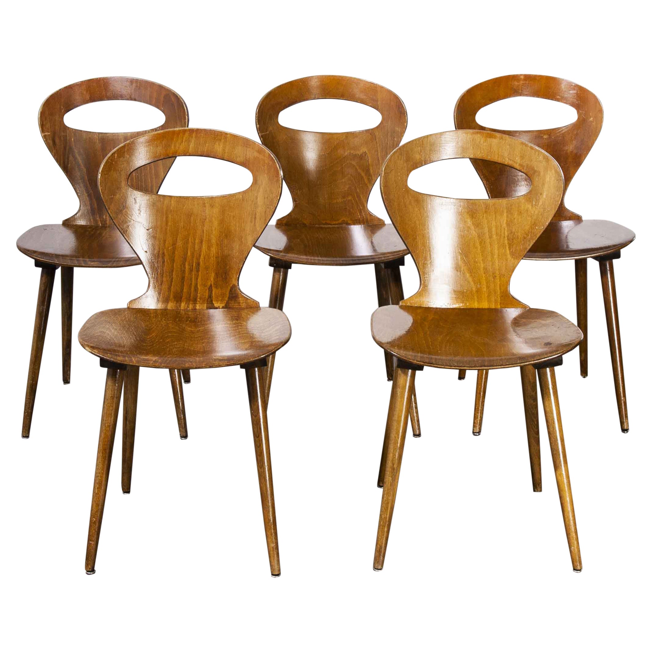 1950's French Baumann Fourmi Dining Chair, Set of Five