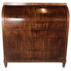 Empire Bureau of Mahogany with Inlaid Wood, 1840s