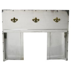 Used Stainless Steel Art Deco Fireplace Insert