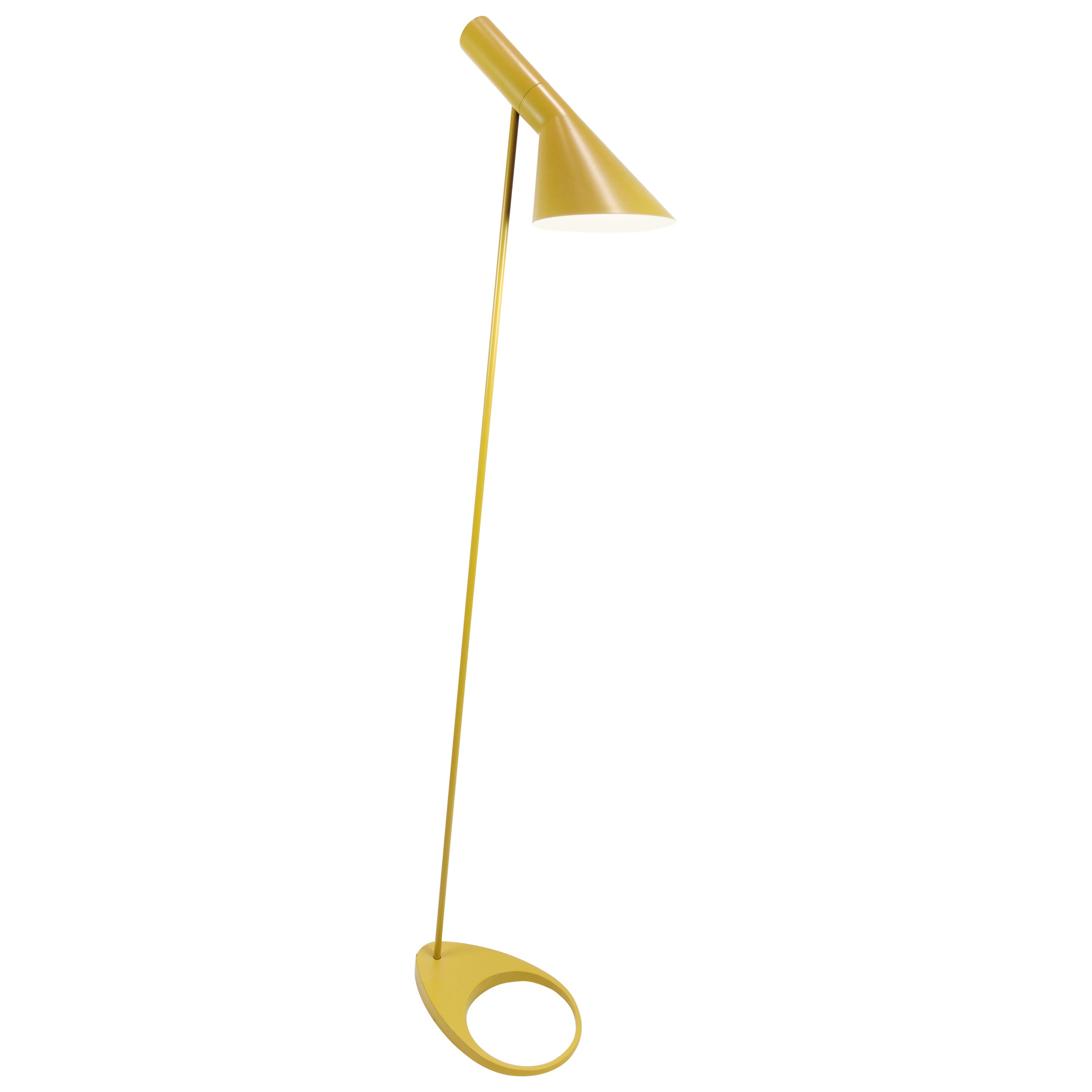 Yellow Floor Lamp Designed by Arne Jacobsen and Manufactured by Louis Poulsen