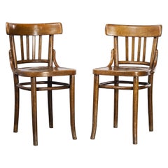 1950's Pair of Bentwood Dining Chairs, Curved Support