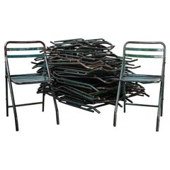 1960's French Army Green Metal Folding Chairs, Various Quantities Available