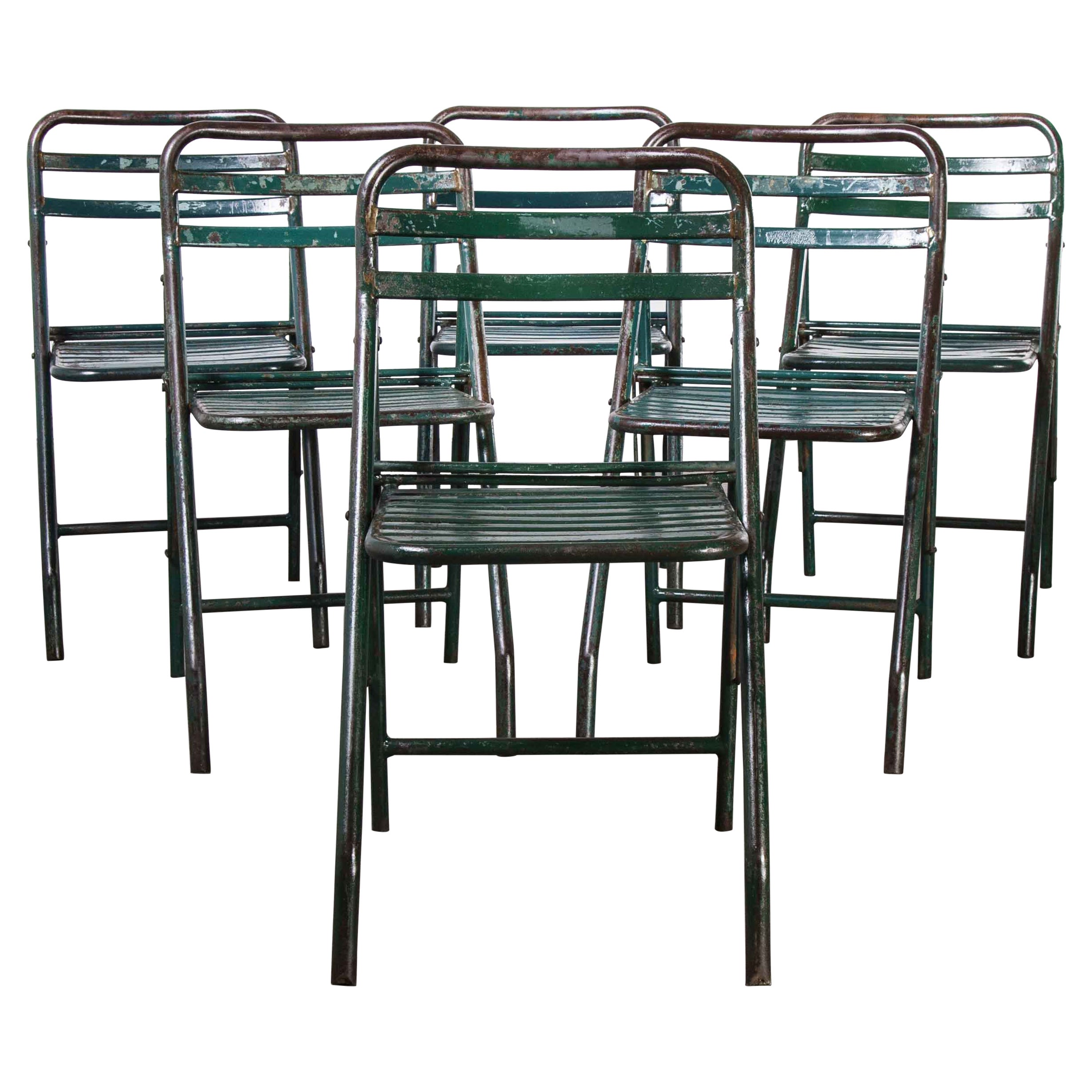 Set of Six Great Vintage Folding Chairs For Sale at 1stDibs