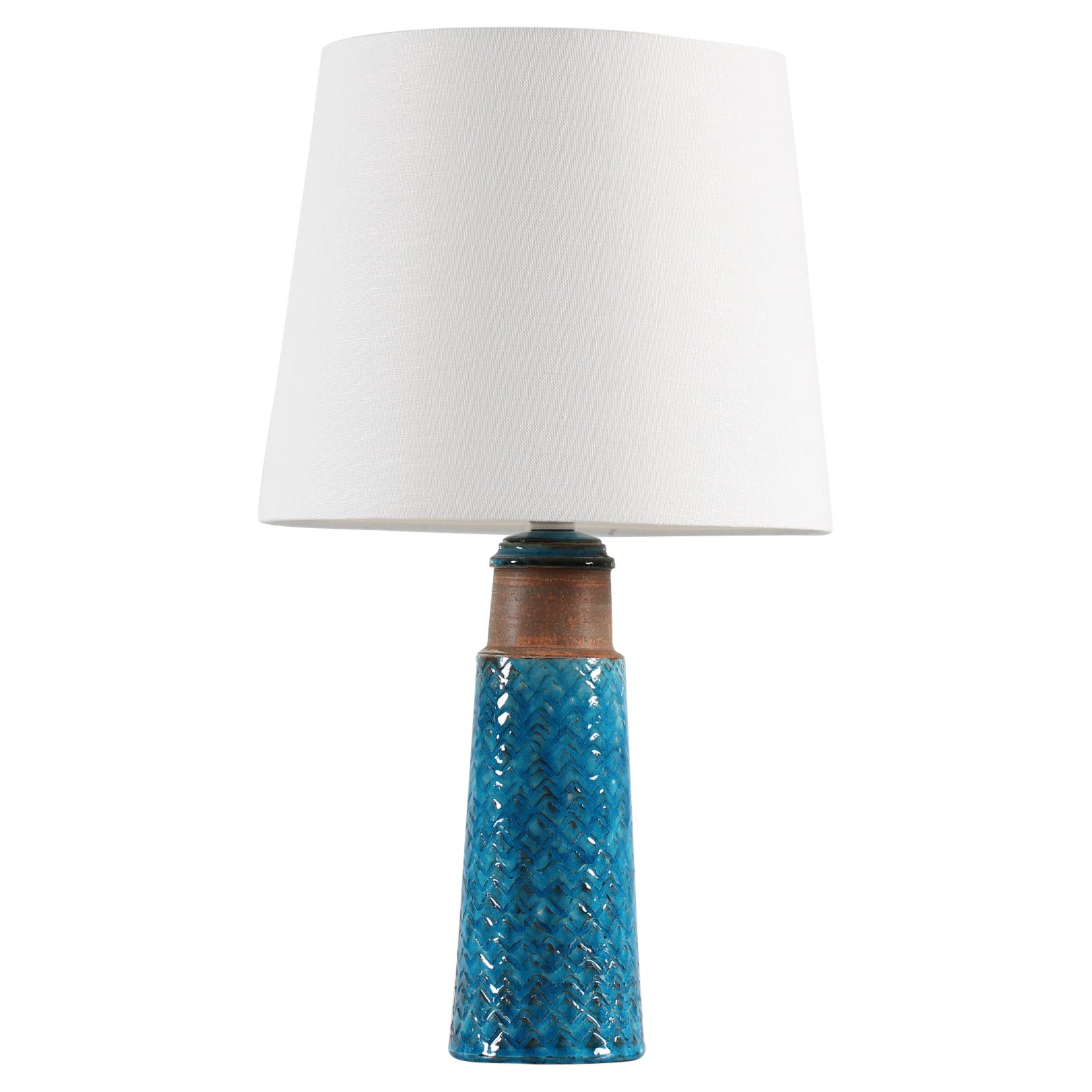 Herman a Kähler Table Lamp with Turquoise Glaze Made in Denmark Mid-Century