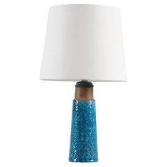 Herman a Kähler Table Lamp with Turquoise Glaze Made in Denmark Mid-Century