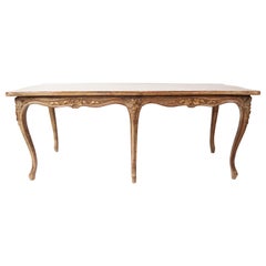 New Rococo Coffee Table of Light Walnut Decorated with Carvings, 1930s