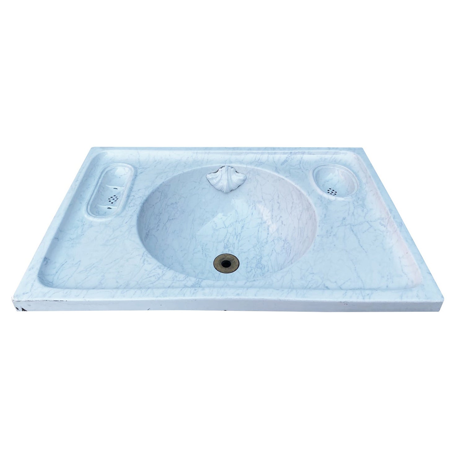 English Antique Marble Effect Basin For Sale