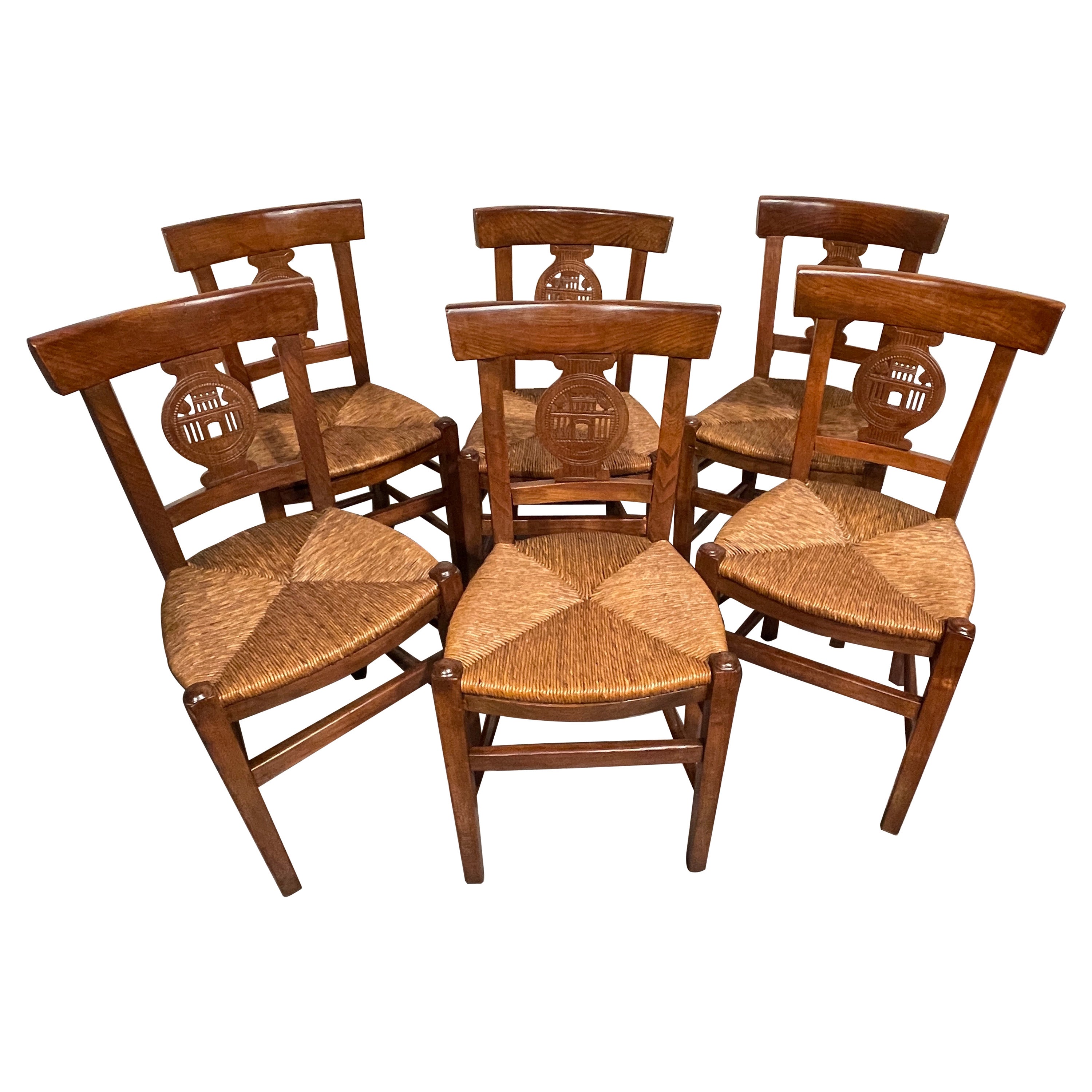 Set of Six Worpsweder Chairs, Germany, 19th Century For Sale