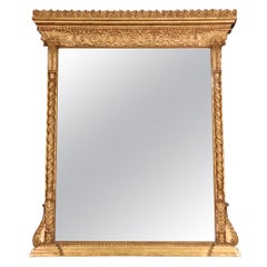 Miroir de cheminée de style victorien en feuille d'or véritable doré Martha Stewart Mantle Mirror