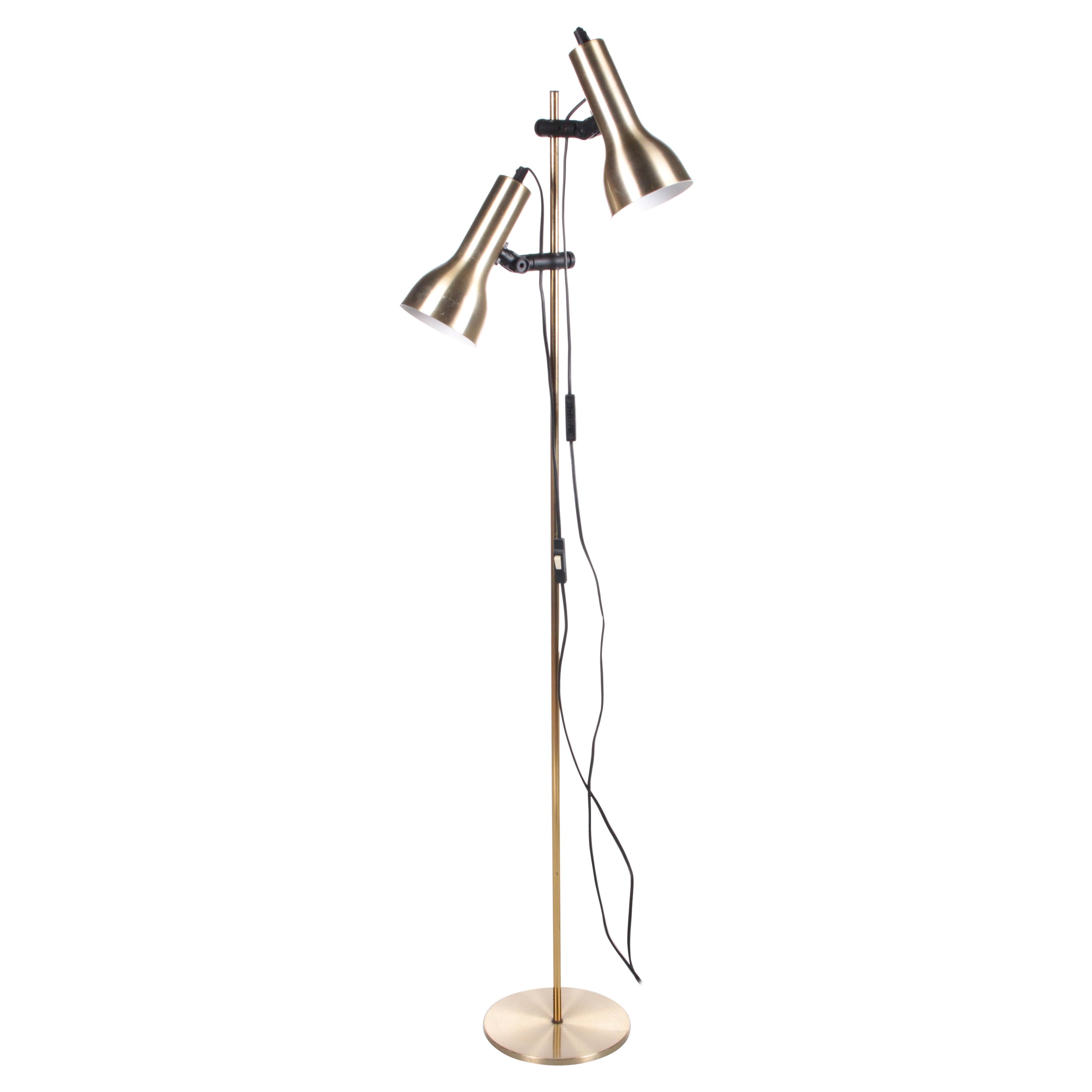 Vintage Danish Gold Floor Lamp by Dansa, 1960s