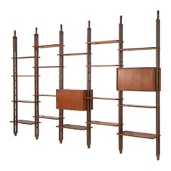 Italian Room Divider Book-Shelf by Paolo Tilche Made in Italy, 1960s, Teak