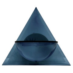 Modern Italian Blue Glass Sconce by Lamperti, Italy, 1980s