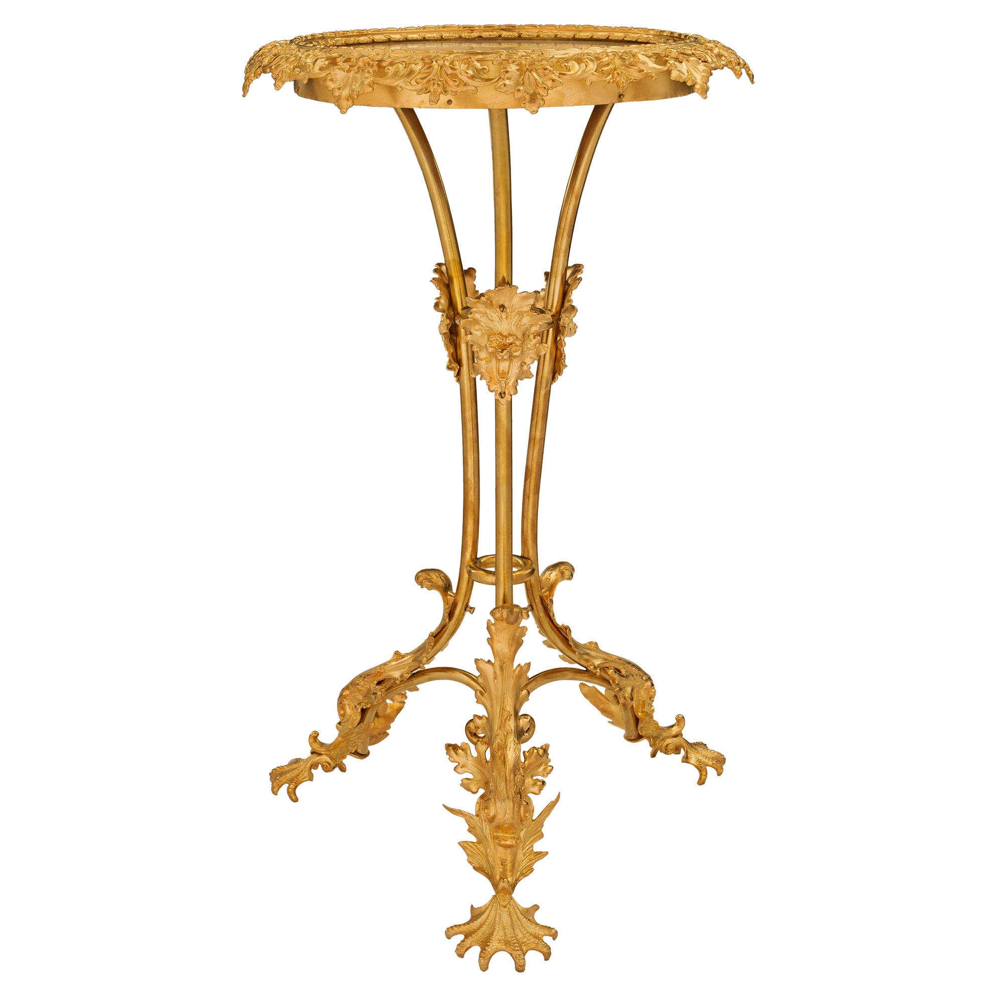 Italian 19th Century Napoleon III Period Ormolu and Onyx Side Table