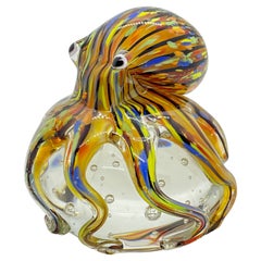 Gorgeous Murano Italian Art Glass Giant Octopuses Paperweight, Italy, 1970s