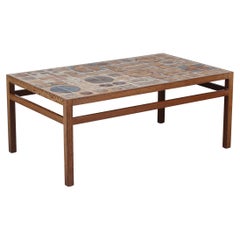 Retro Tue Poulsen & Erik Wørts Oblong Tile Topped Coffee Table in Wenge, Danish, 1960s