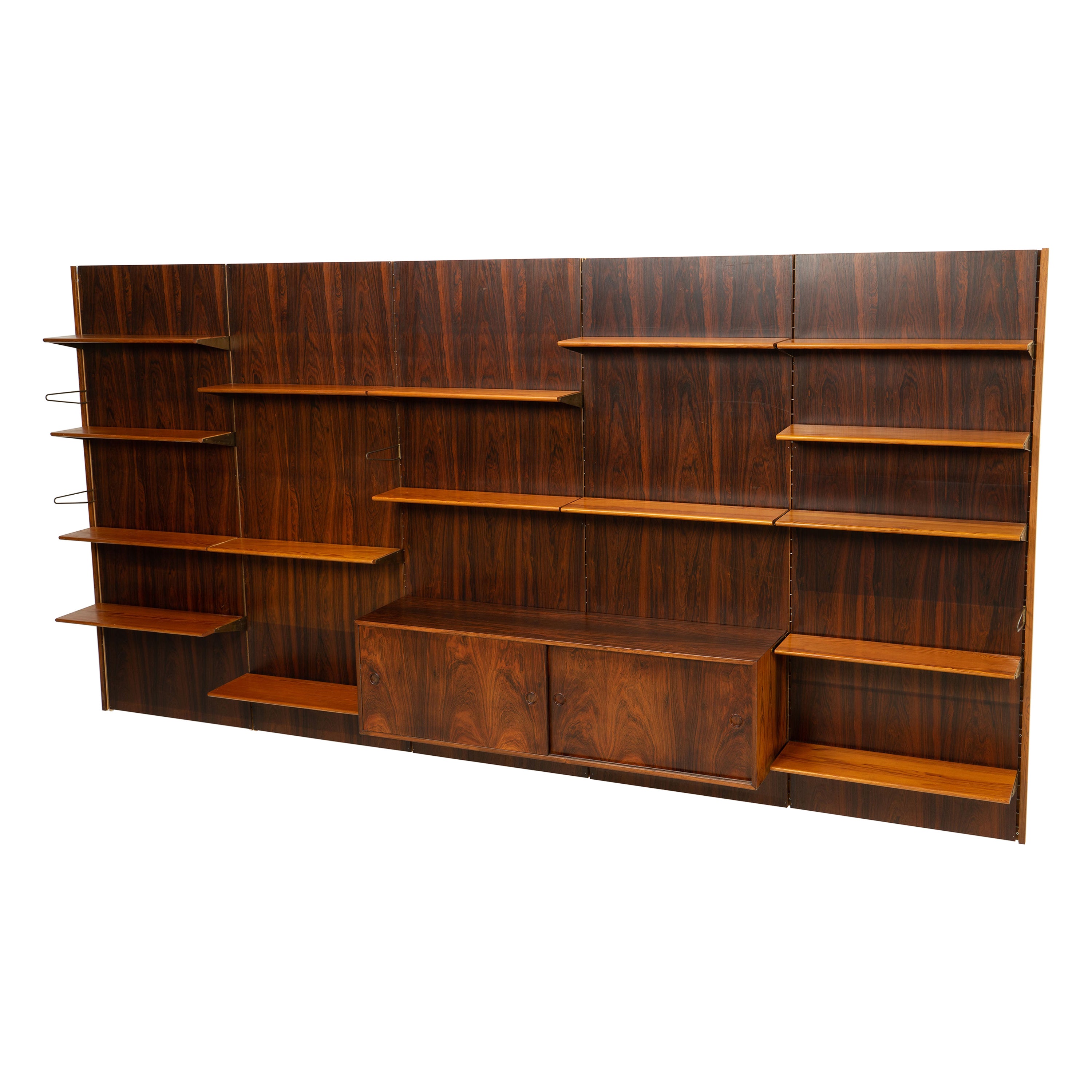 Bookcase / Wall Unit by Finn Juhl BO71 for Bovirke, 1960s Rosewood Pine Brass For Sale