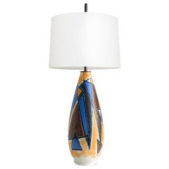 Scandinavian Modern Ceramic Lamp with Abstract Design Mette Doller for Hoganas