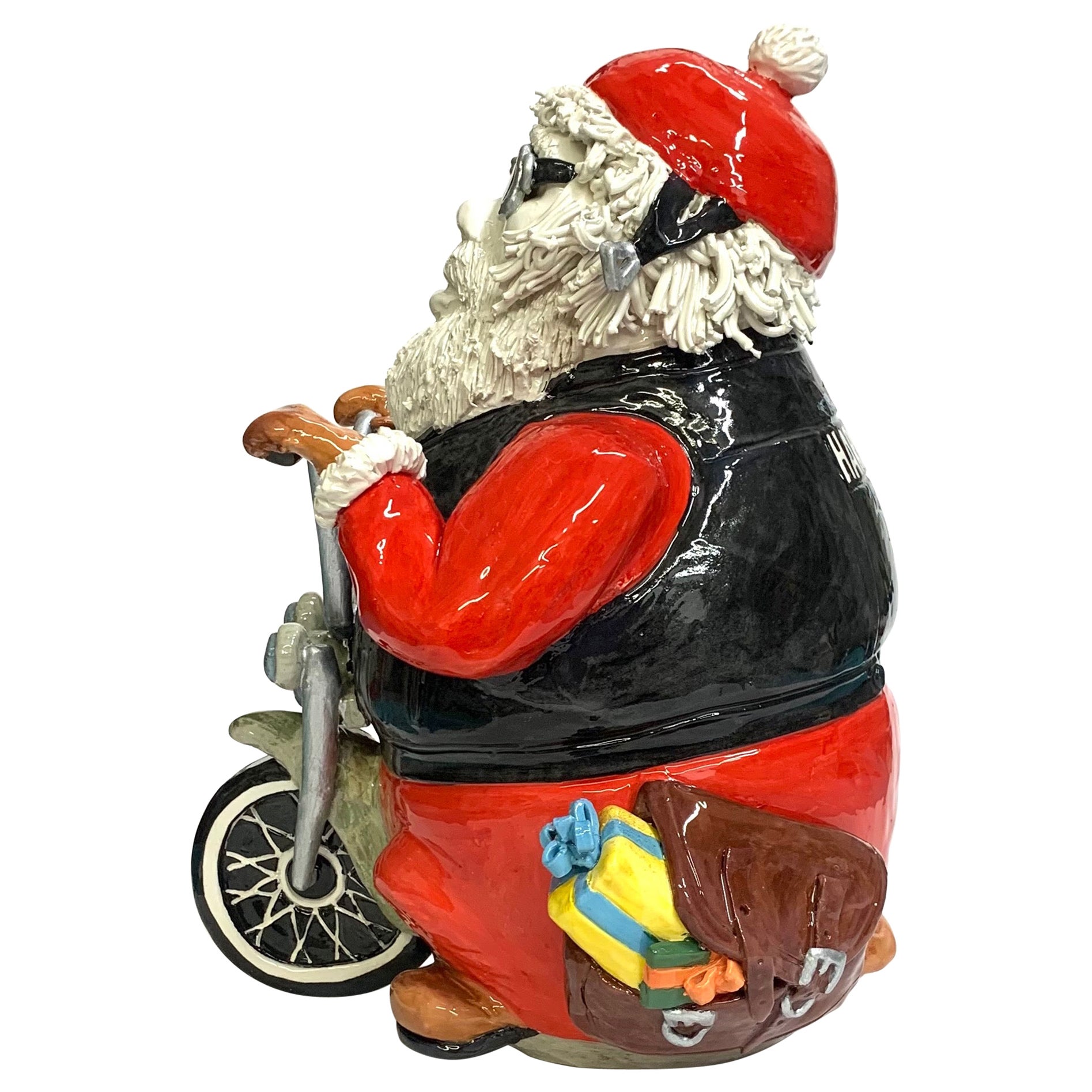 Centro de mesa con diseño de Papá Noel Harley Davidson Hecho a mano en Italia, 2021