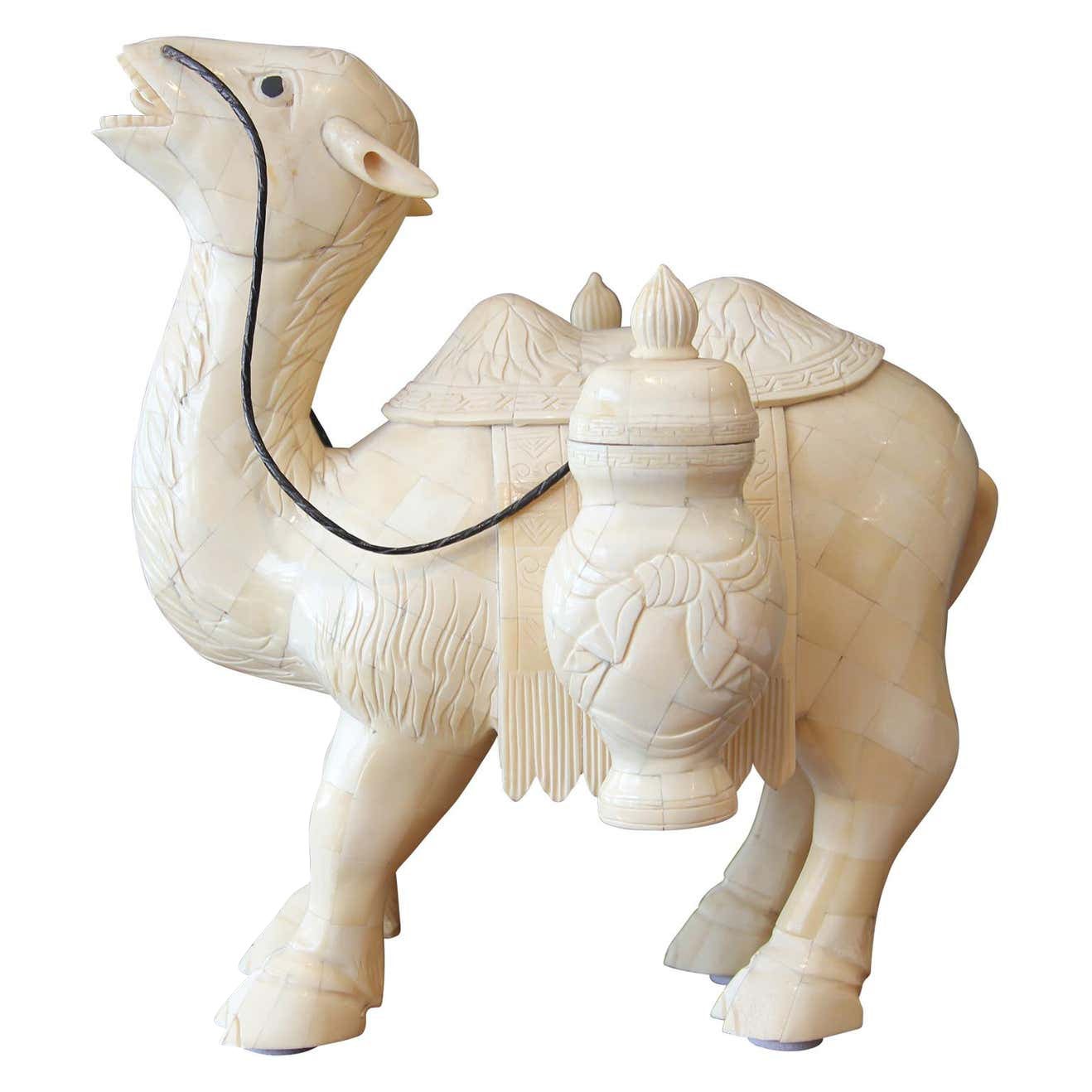 Tessellated Bone Camel Sculpture