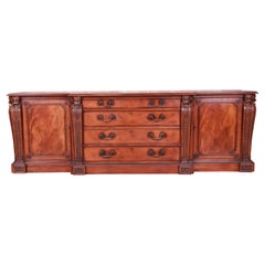 Baker Furniture Neoclassical Ornately Carved Mahogany Sideboard Credenza
