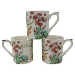 Set of Four '4' Gien France Tamarin 'Monkey' Vintage Mugs