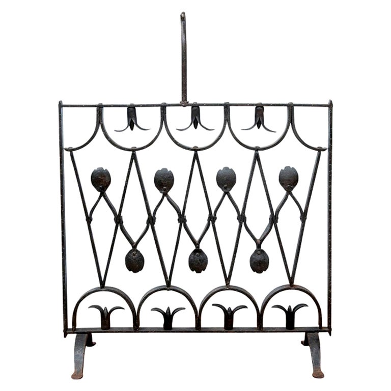 Artisan Made Iron Fire Screen For Sale