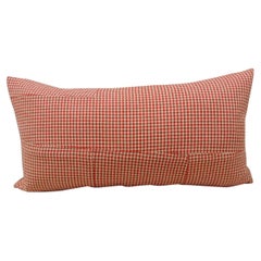 Palm Beach Orange and Natural Hound's-Tooth Pattern Decorative Bolster Pillow