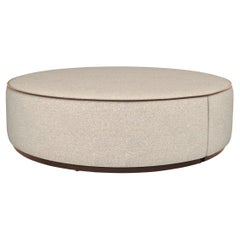 Pouf in Wood Structure Plinth and Structure Covered in Fabric Customizable