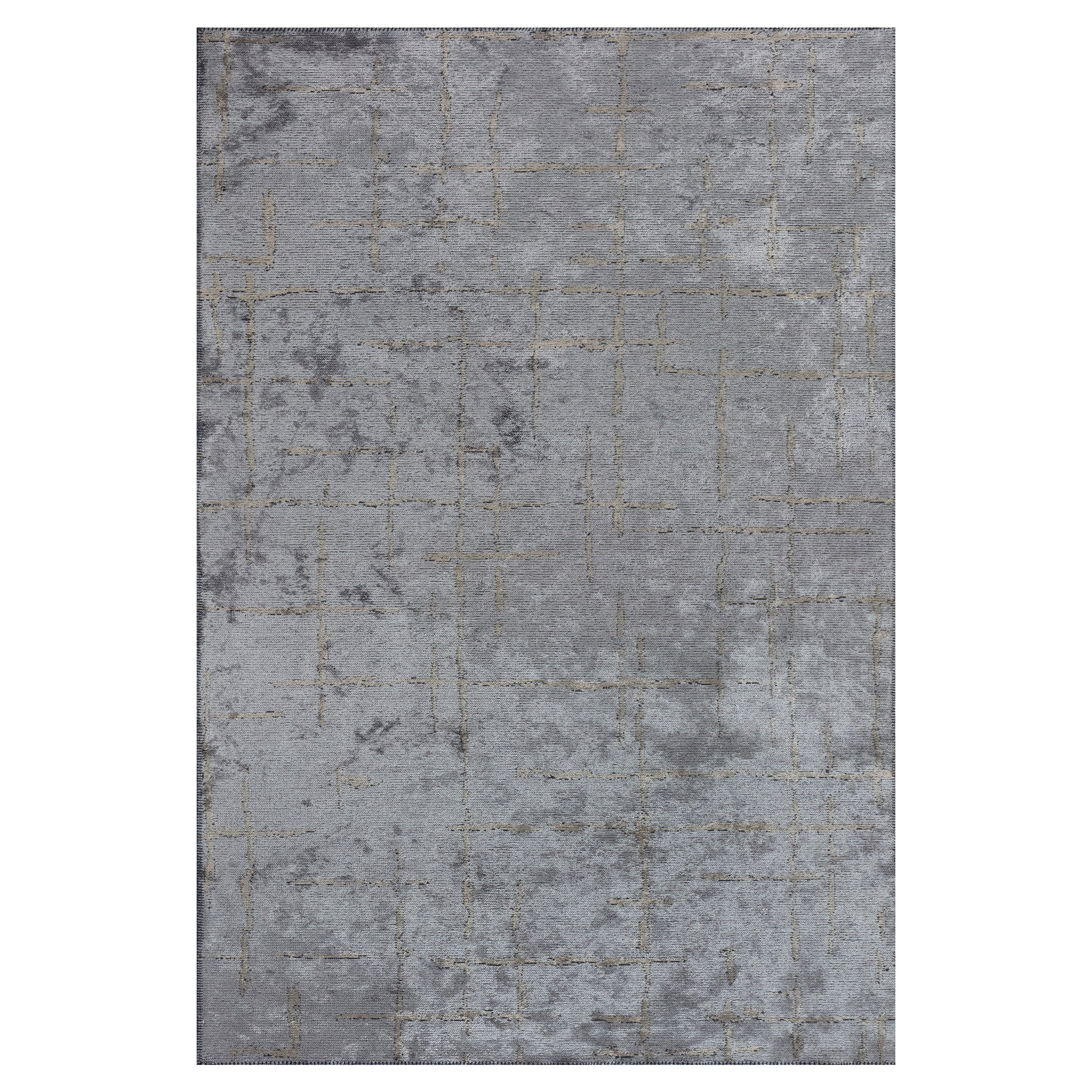 Tapis Moderniste Argent Gris Beige 5x6'6" en stock