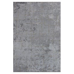 Modernist Silver Gray Beige 5x6'6" Area Rug in Stock