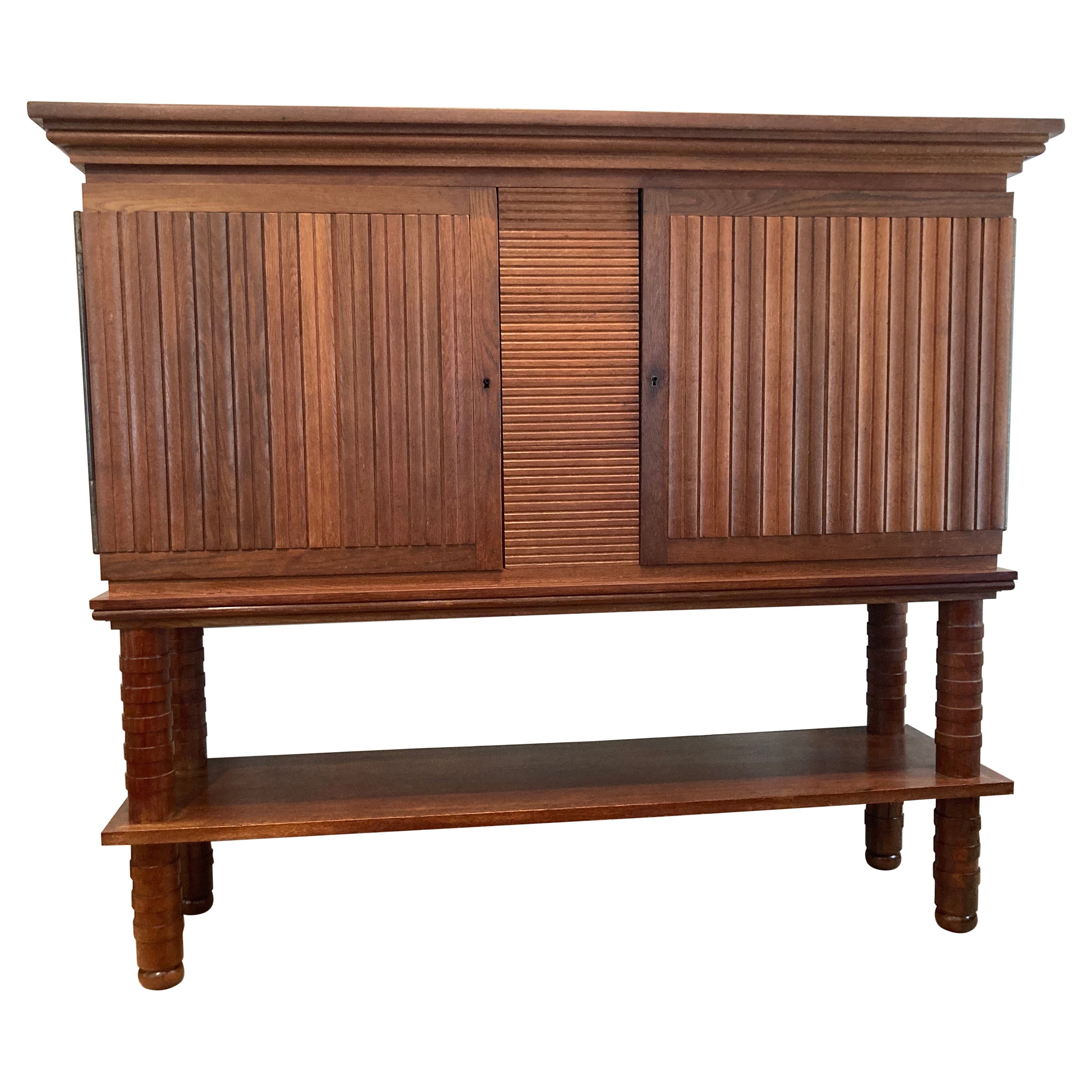 Oak Cupboard by Maurice Dufrene For Sale