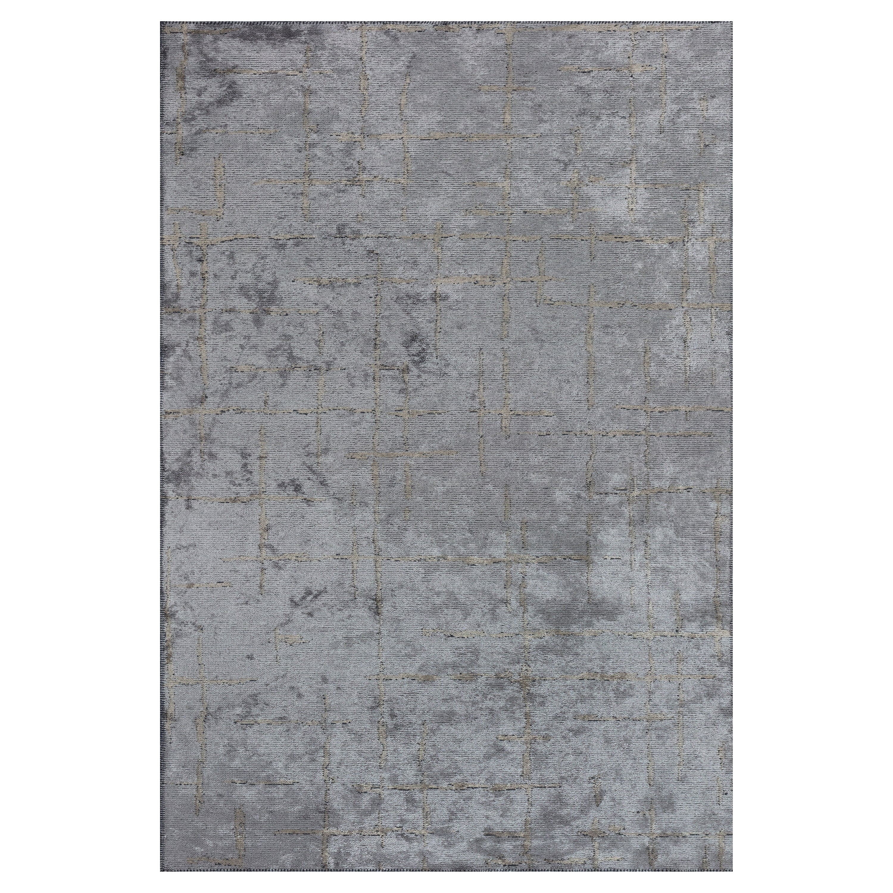 Post Modern Gray and Beige 5x10 Gallery Runner Area Rug in Stock