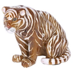 Vintage Mid Century Terra Cotta Tiger