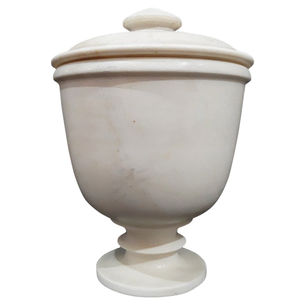 Hand-Carved Marble Goblet from India, with Lid