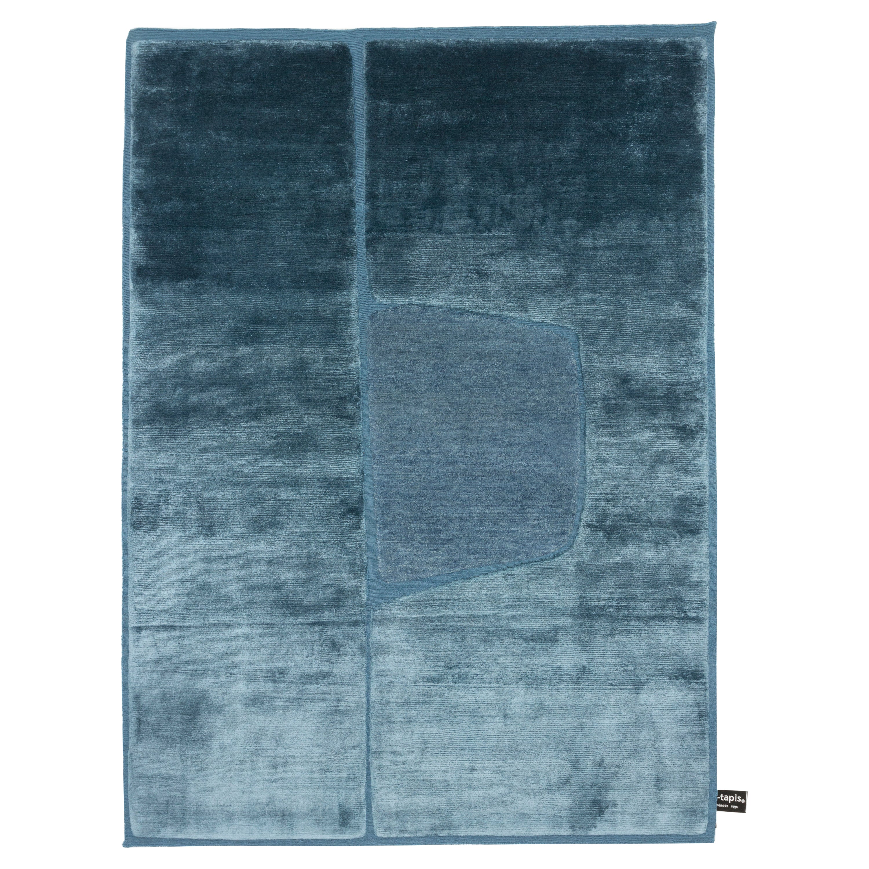 cc-tapis Cut Out Monocromo Rug in Petrol by A. Parisotto and M. Formenton