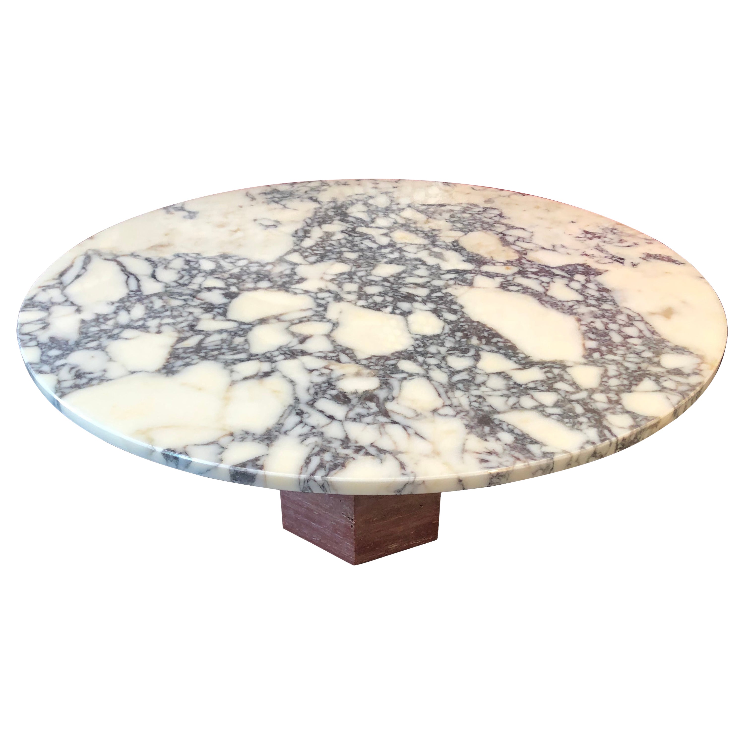 Round Carrara Marble Coffee Table by Le Lampade