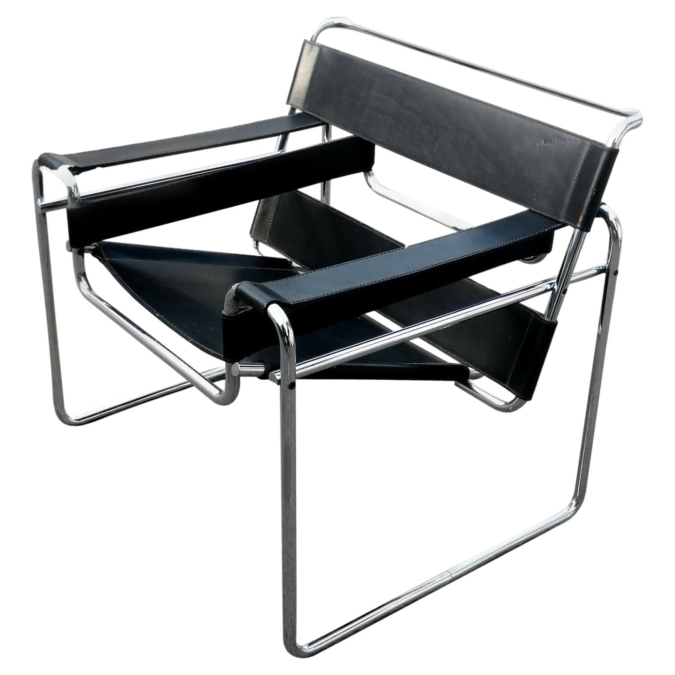 Chair Armchair "wassily" Model Design by Marcel Breuer for Gavina, 1960s