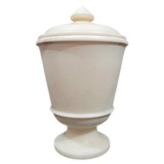 Hand-Carved Marble Goblet from India, with Lid